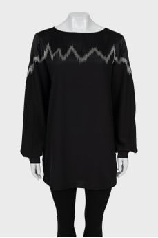 Silk blouse with embroidery