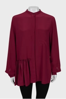 Burgundy draped shirt