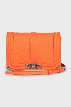 Orange quilted bag