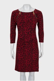 Сукня з драпіруванням в анімалістичний принт