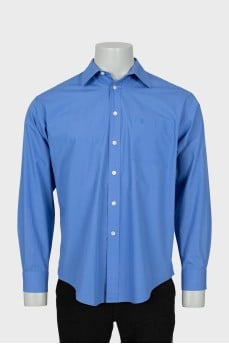 Men's blue straight shirt