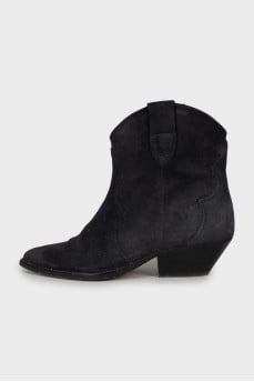 Blue suede cossacks
