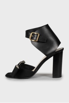 Embellished block heel sandals