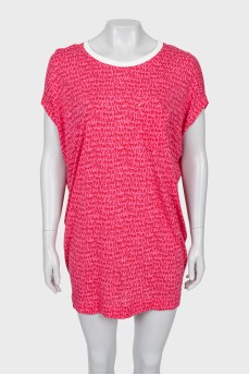 Printed loose fit mini dress