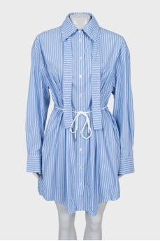 Striped fitted shirt dress