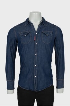 Men's denim shirt with buttons