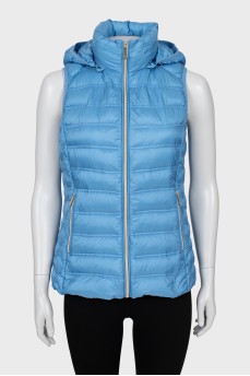 Quilted vest with hood