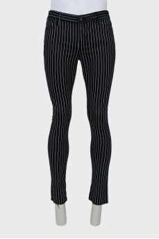 Men's jeans with white stripes