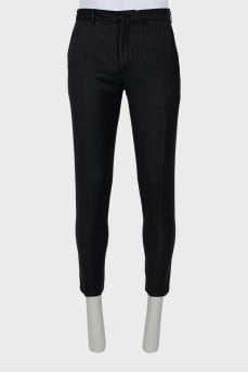 Men's striped wool trousers