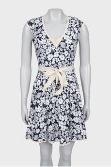 Floral dress with belt