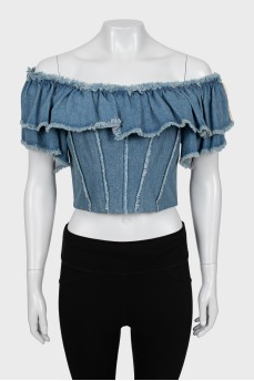 Denim top with tag