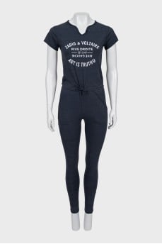 Blue fitted jumpsuit