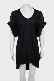 Black silk shift dress