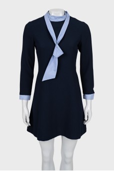 Fitted dress with detachable collar