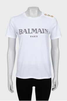 Straight-fit T-shirt with branded logo
