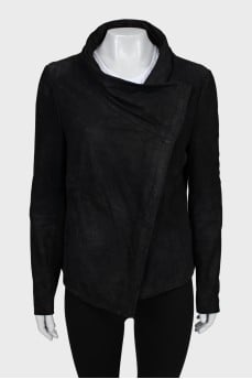 Cropped suede jacket