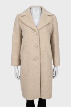 Beige short pile coat