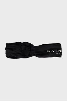 Headband with brand logo and tag