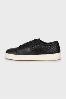 Woven leather sneakers