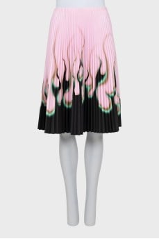Pleated skirt with zipper