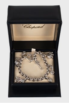 White gold bracelet with charms