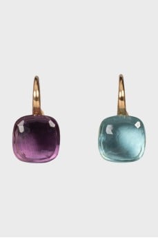 Earrings with amethyst and topaz