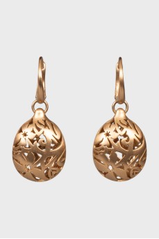 Rose gold oval earrings