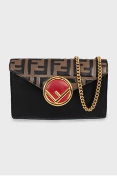 Leather belt bag with signature logo