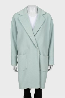 Double-breasted wool coat