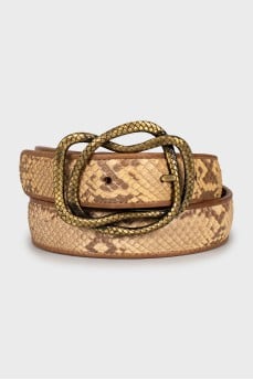 Lizard leather belt