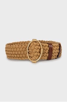 Braided belt with gold buckle