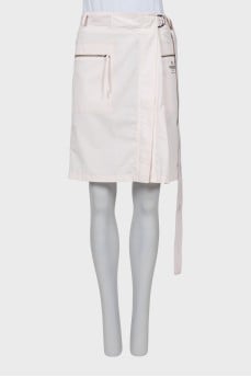 Skirt with patch pockets and tag