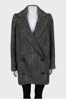Cropped double-breasted coat