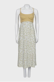 Midi dress with straps and tag