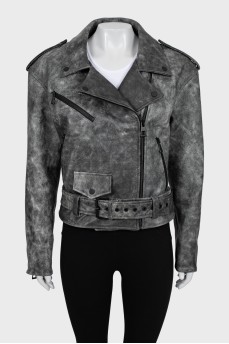 Relaxed leather jacket