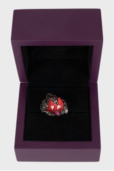 White gold ring with diamonds