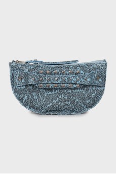 Snakeskin-embossed clutch