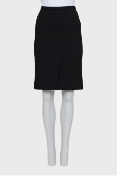 Wool skirt with slit