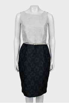 Two tone dress with belt