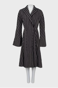 Double-breasted striped dress