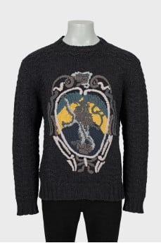 Men's wool sweater with a pattern
