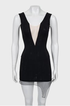Corset dress decorated with mesh