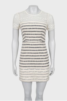 Fitted dress with stripe print