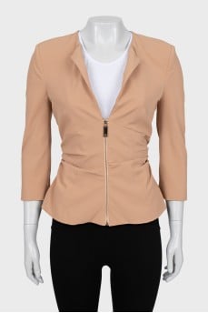 Fitted jacket with drapery