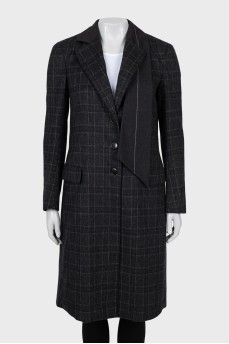 Check coat with inner vest