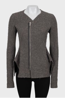Fitted jacket with zipper
