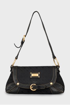 Shoulder bag with gold hardware