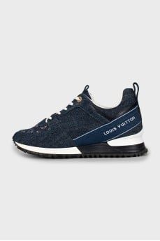Denim sneakers with signature print