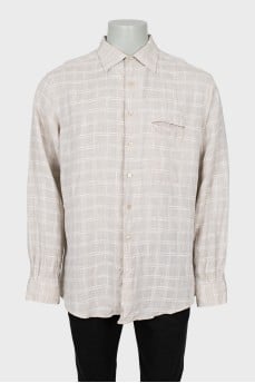 Men's checkered linen shirt