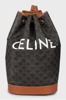 Backpack in branded print with logo